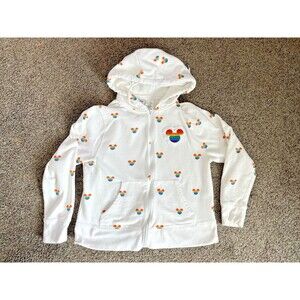 Disney Pride Mickey Rainbow Full Zip Hoodie Jacket Women’s Medium